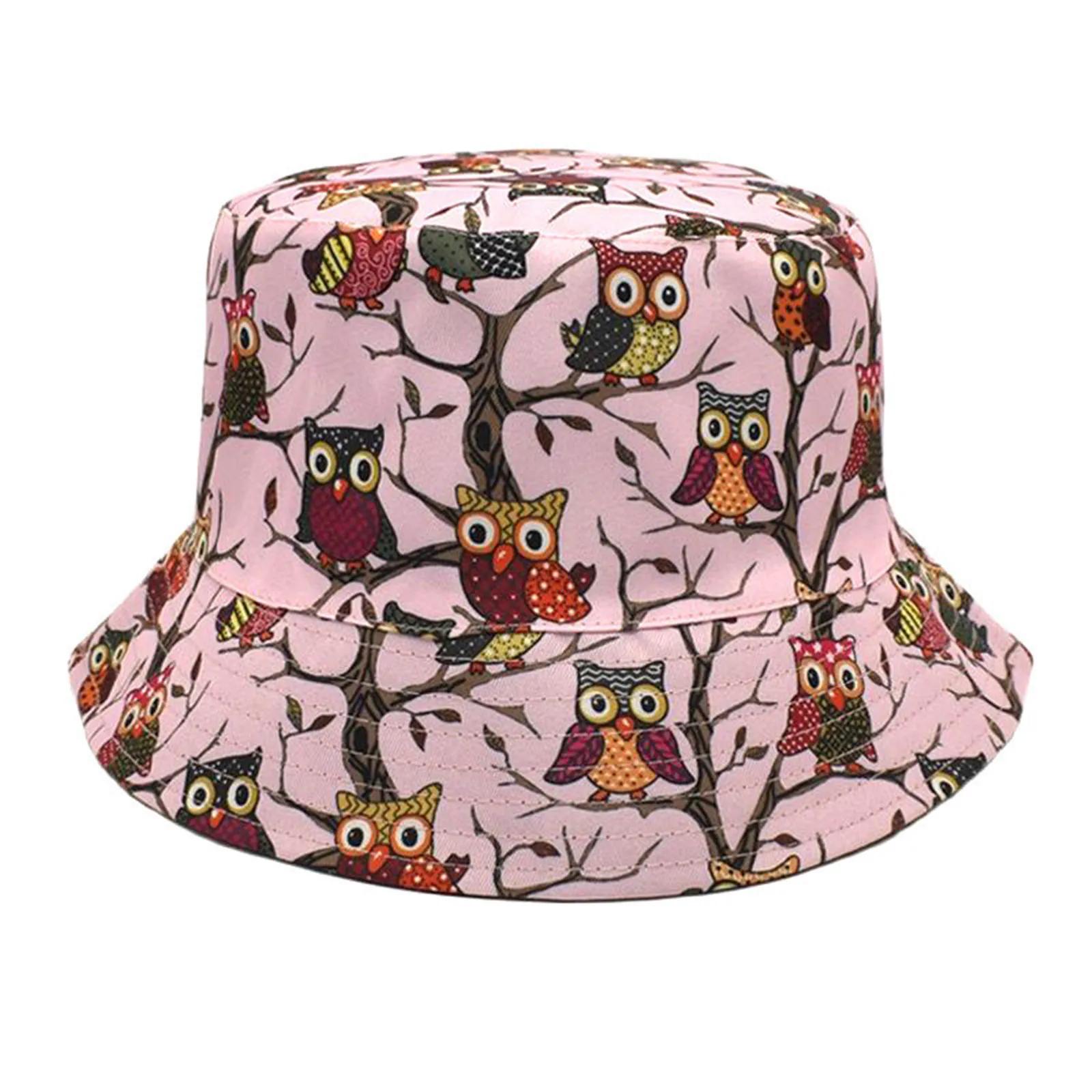 Women Summer Fashion Beach Print Adjustable Washable Cotton Bucket Hat Sun Hat Outdoors Cactus Bucket Hat Wide Hats
